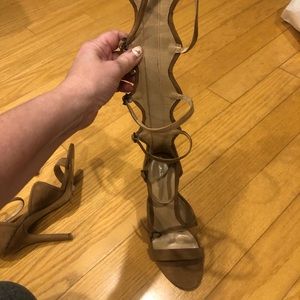 Knee High Suede Gladiator Sandals - Brown Size 5